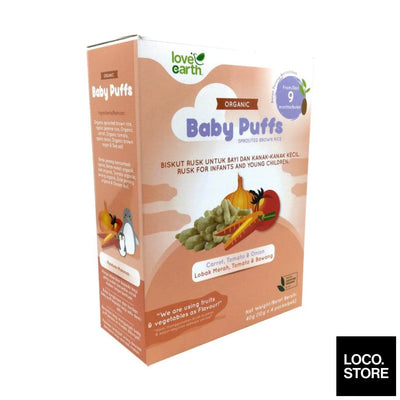Love Earth Organic Baby Puffs Sprouted Brown Rice Carrot 