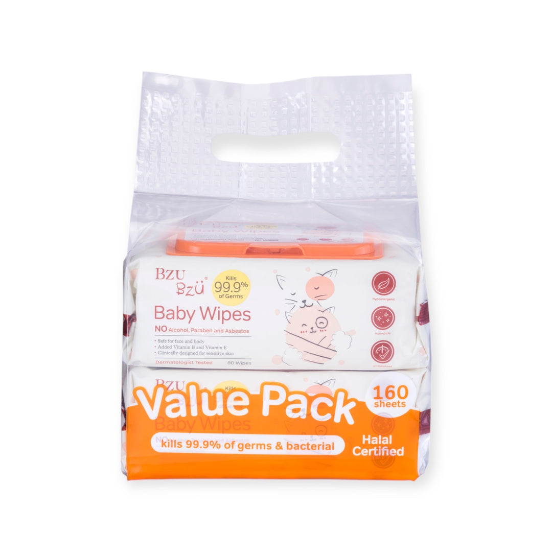 BzuBzu Antibacterial Baby Wipes 80 Wipes Value Pack