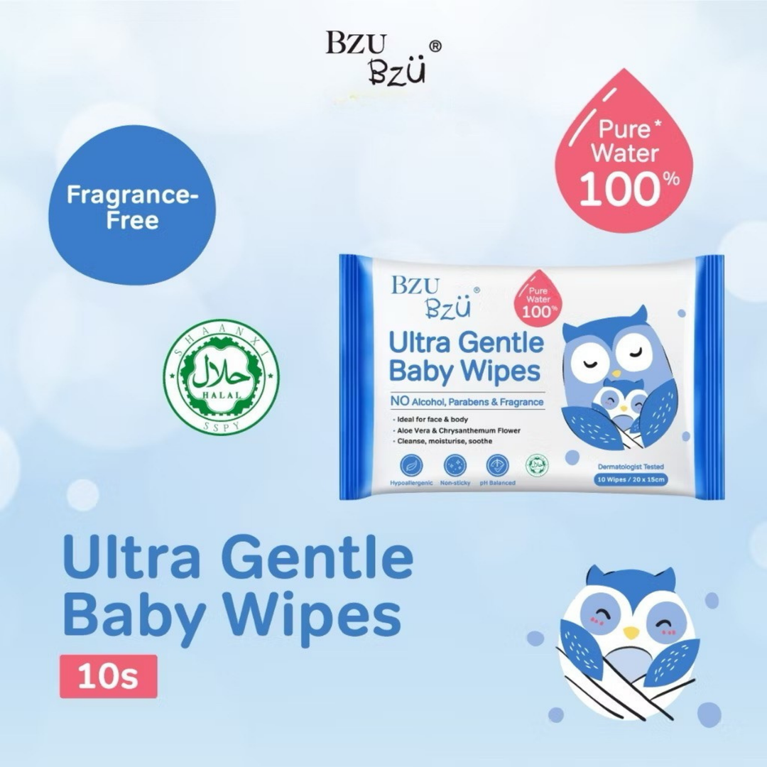 BzuBzu Ultra Gentle Baby Wipes 30 Wipes