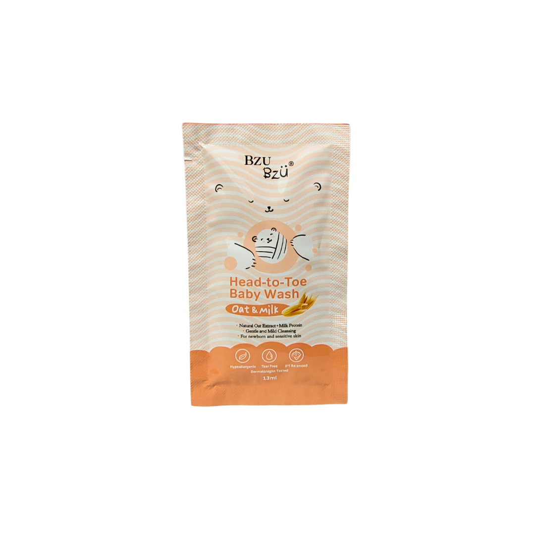 [GWP] BzuBzu Head-to-Toe Baby Wash Oat+Milk 13ml Trial Pack