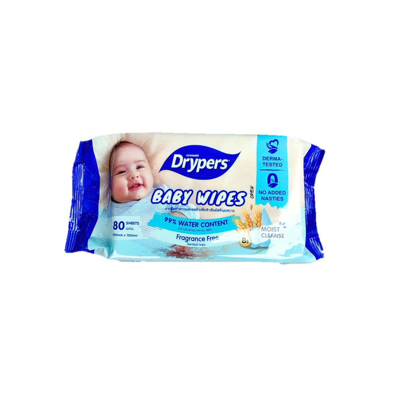 Drypers Baby Wipes Oat Fragrance Free 80s