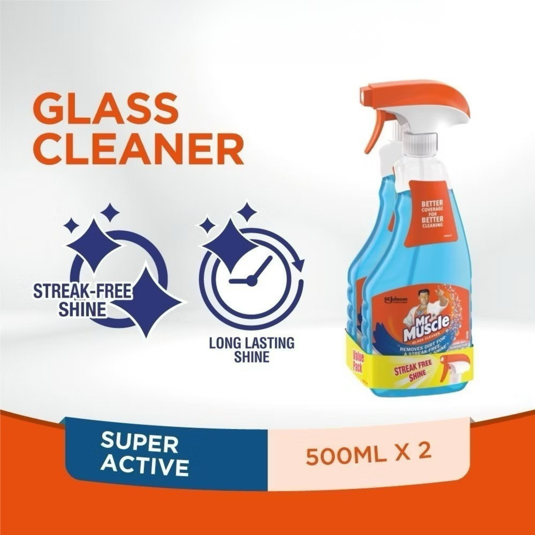 Mr Muscle-KiwiKleen Glass Value Pack Super Active 500ml