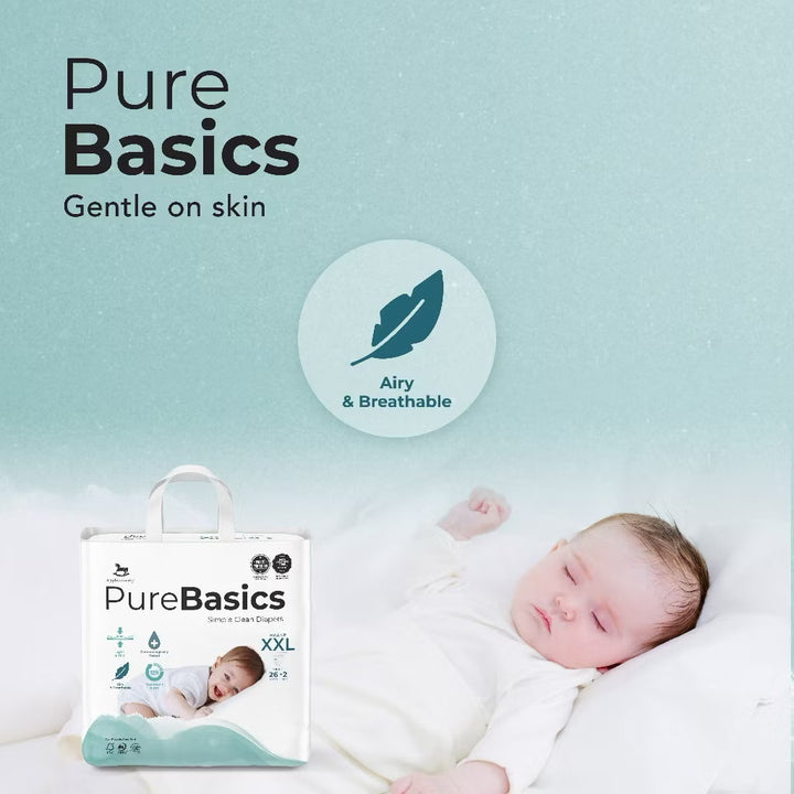 Applecrumby Purebasics Pull Up Diaper Pants for Toddlers - Comfortable, Super Absorbent - M42+2/L36+2/XL30+2/XXL26+2