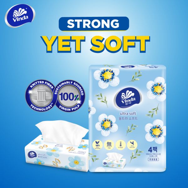 Vinda Ultra Soft Soft Pack Tissue 2ply 4x150s