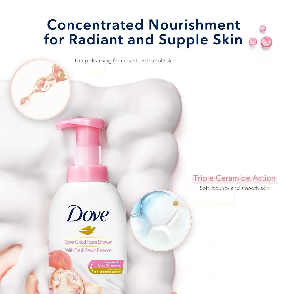 Dove Peach Rich Self Foaming Body Wash 400ml