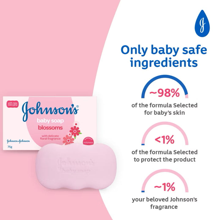 Johnsons Baby Soap Blossom 75G x 3 pack