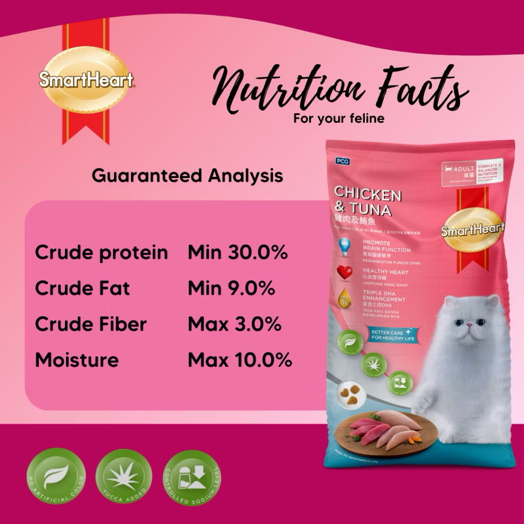 Smart Heart Adult Cat Food Chicken & Tuna 7kg