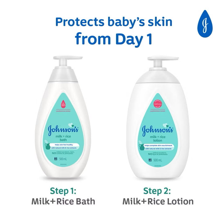Johnsons Baby Bath Milk + Rice 600ml Twin Pack