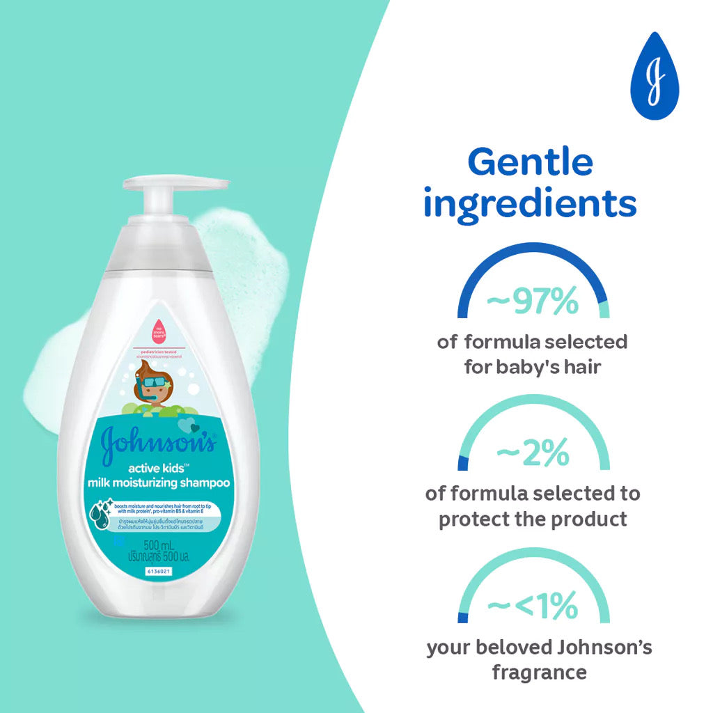 Johnsons Active Kids Milk Moisturizing Shampoo 500ml
