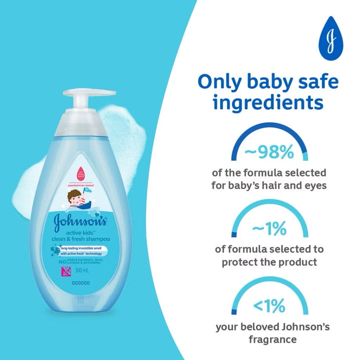 Johnsons Active Kids Clean & Fresh Shampoo 500ml