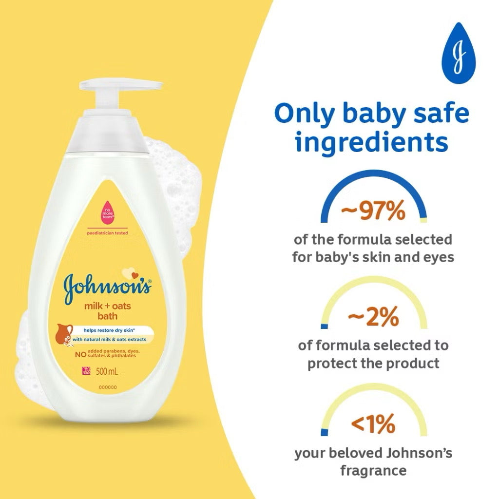 Johnsons Baby Bath Milk + Oat 600ml Refill
