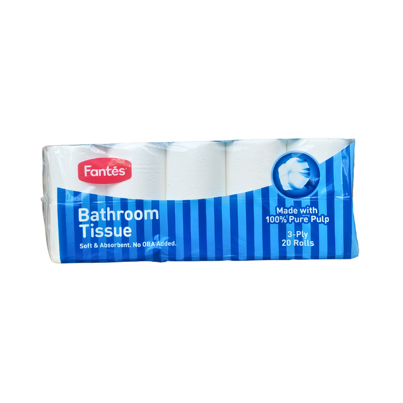 Fantes 3 ply 100% Pure Pulp Bathroom Tissue 20 rolls x 220s