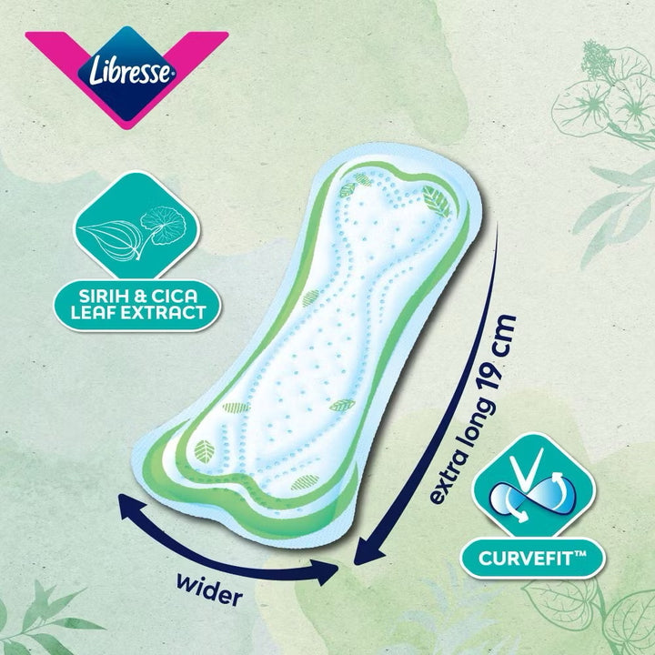 Libresse Daun Sirih Odour Care LWSlimPL 19cm (3X30) Big Value Pack