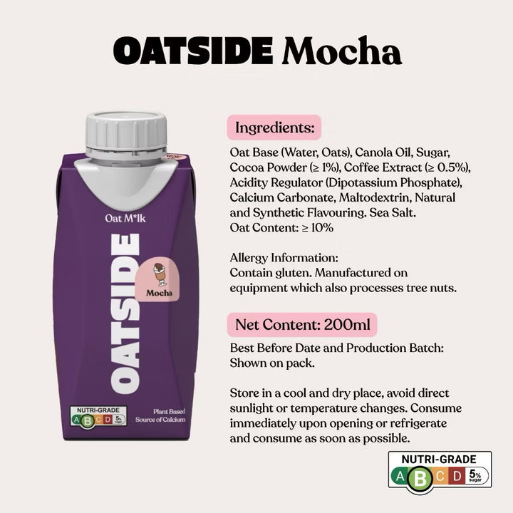 Oatside Coffee Mocha Oat Milk 200ML (Pack of 3)
