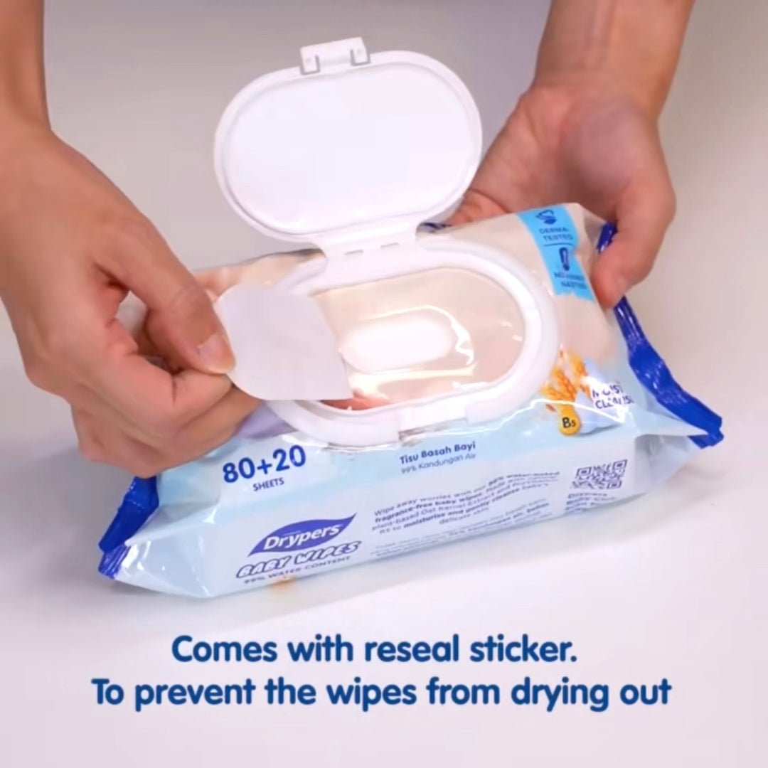 Drypers Baby Wipes Oat Fragrance Free Twin Pack 2x80s