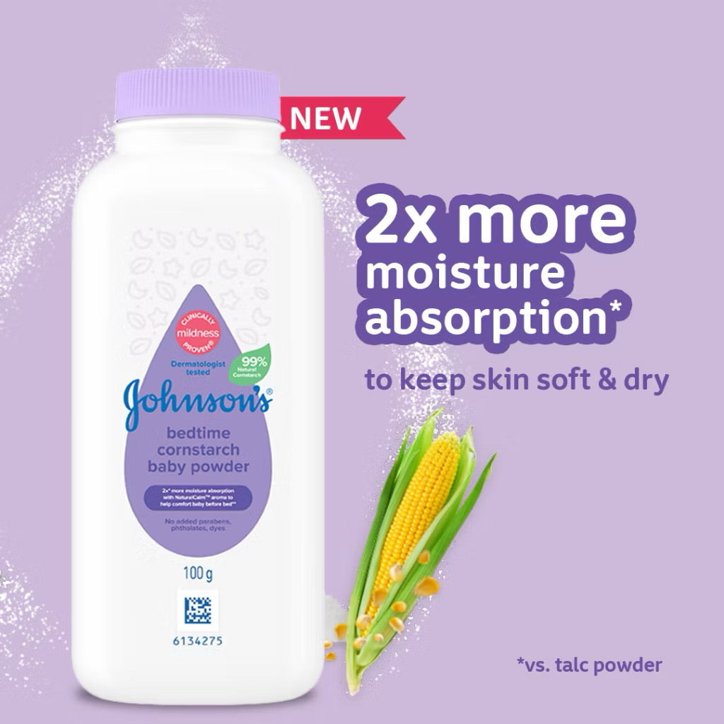 Johnsons Baby Bedtime Cornstarch Powder 100G