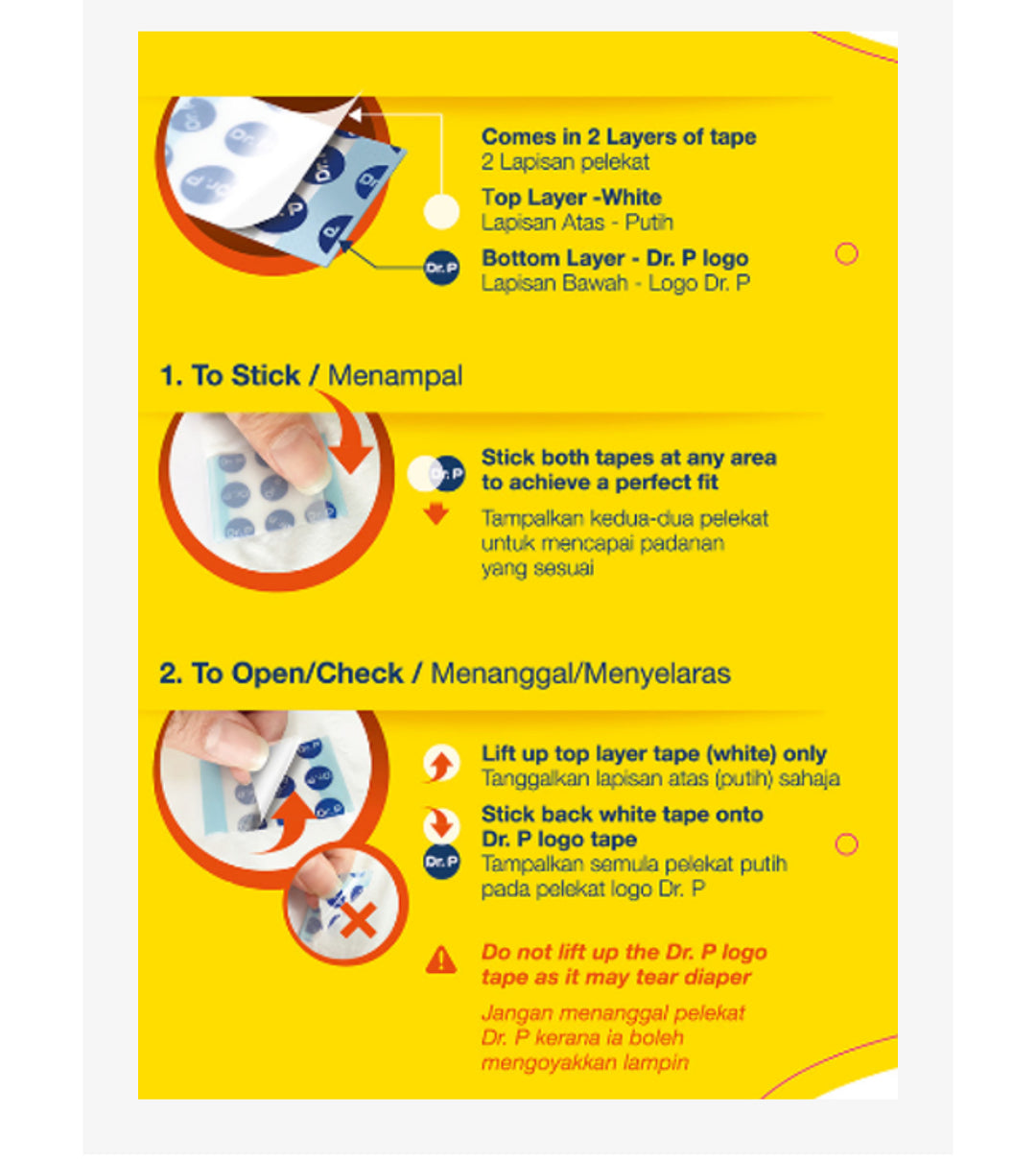 Dr.P by TENA Basic Adult Incontinence Diapers (Tape) — Comfortable Protection for Daily Use - M10/L8/XL8