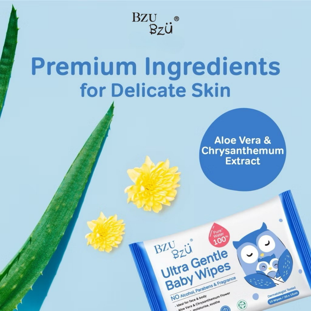 BzuBzu Ultra Gentle Baby Wipes 30 Wipes