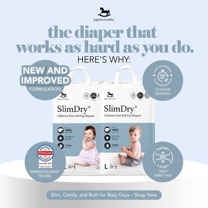 Applecrumby Slimdry Easyday Tape Diapers S46+6 Mega