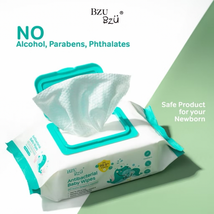 BzuBzu Antibacterial Baby Wipes 80 Wipes Value Pack