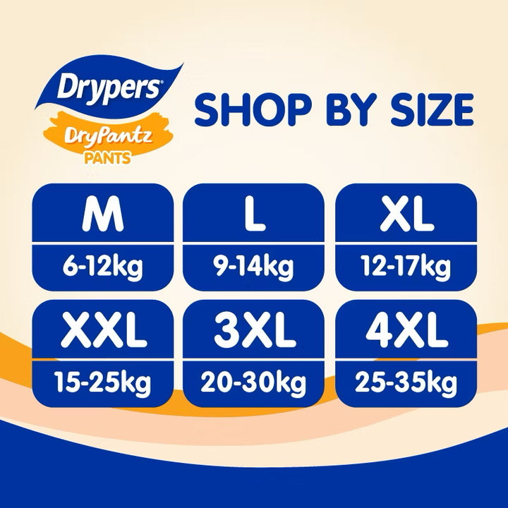 Drypers Drypantz Baby Diapers Mega L  2x 48s Twin Pack Bundle [96 Pieces] (Pants)