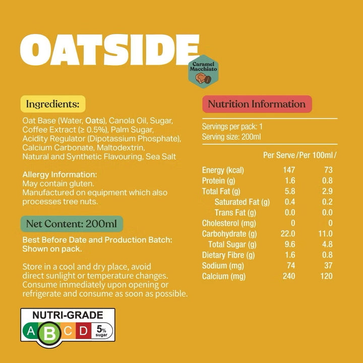 Oatside Caramel Macchiato Oat Milk 200ML (Pack of 3)