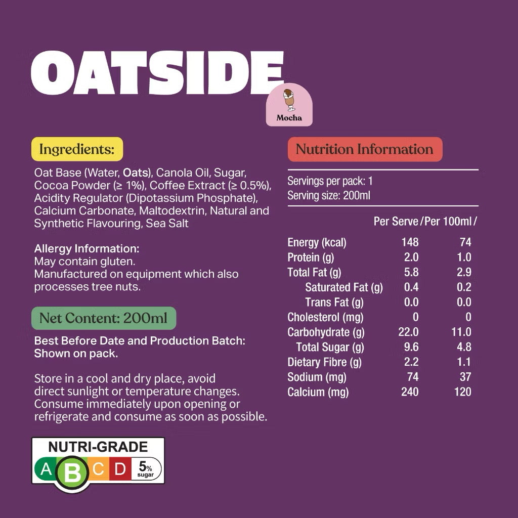 Oatside Coffee Mocha Oat Milk 200ML (Pack of 3)