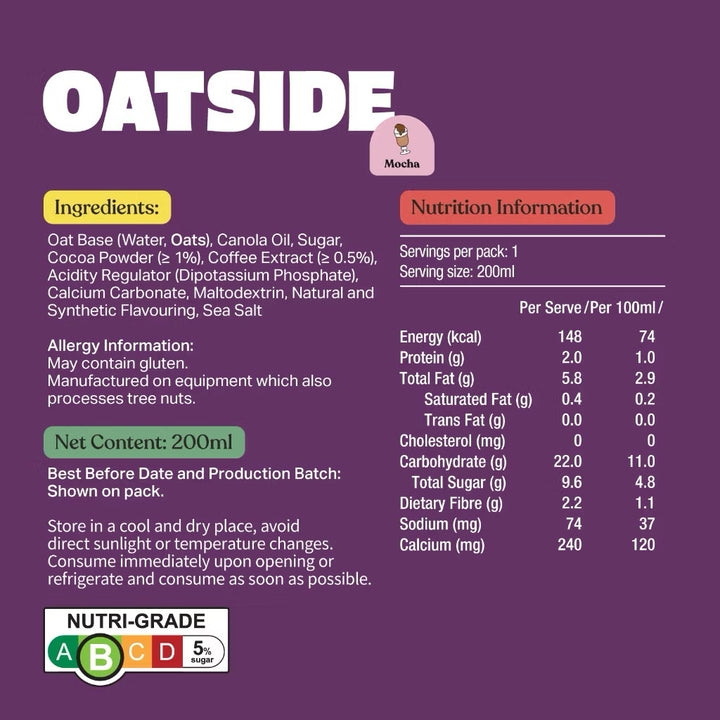 Oatside Coffee Mocha Oat Milk 200ML (Pack of 3)