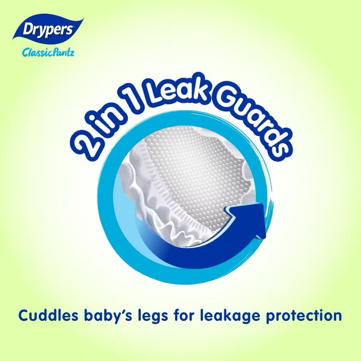 Drypers ClassicPantz Baby Diapers Mega (Pants) for Comfort and Secure Fit - M58/L48/XL44/XXL36