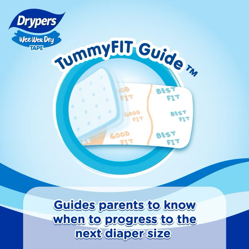 Drypers Wee Wee Dry Jumbo Newborn 2x 60s Twin Pack Bundle [120 pieces]