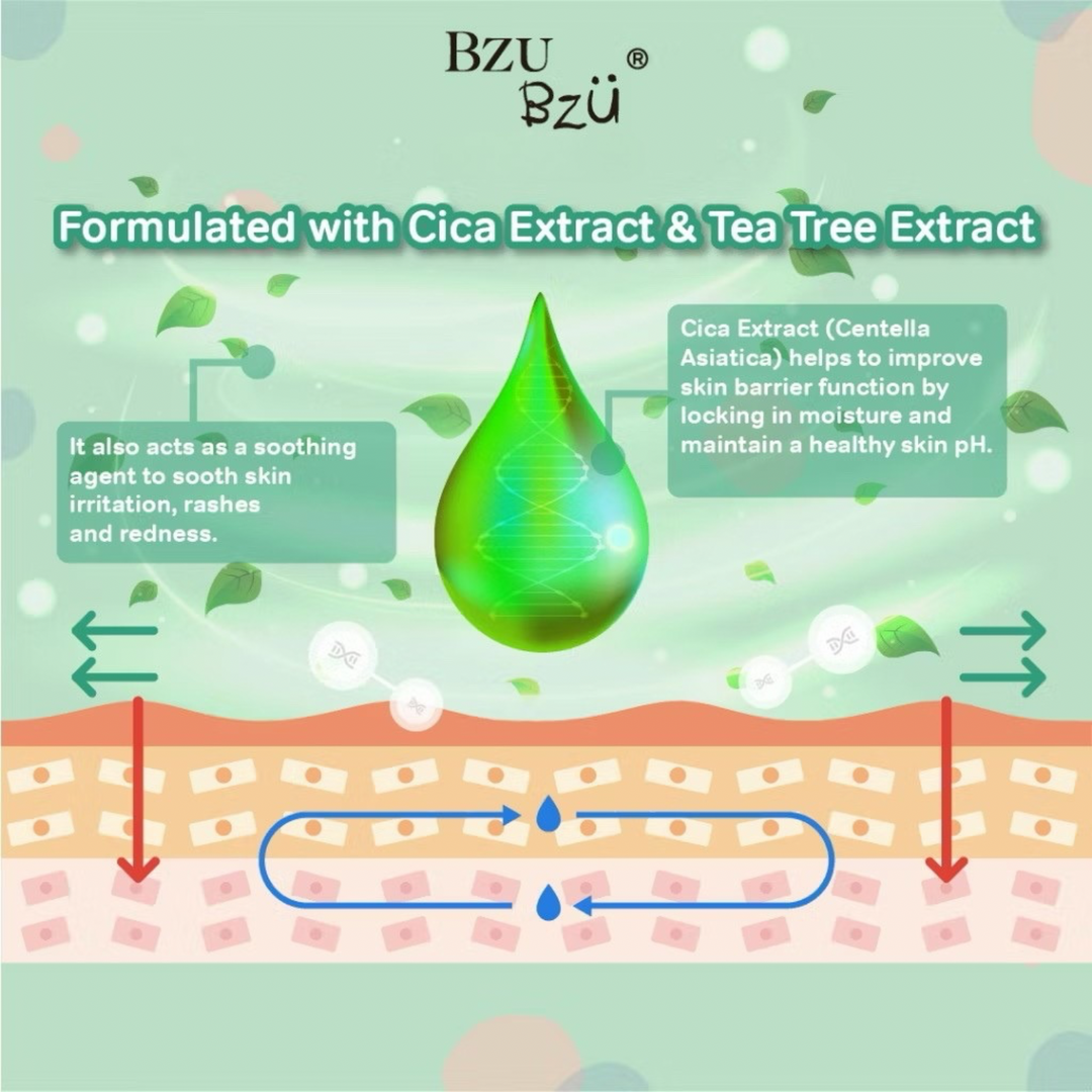 BzuBzu Family Shower Cream Antibacterial 800ML