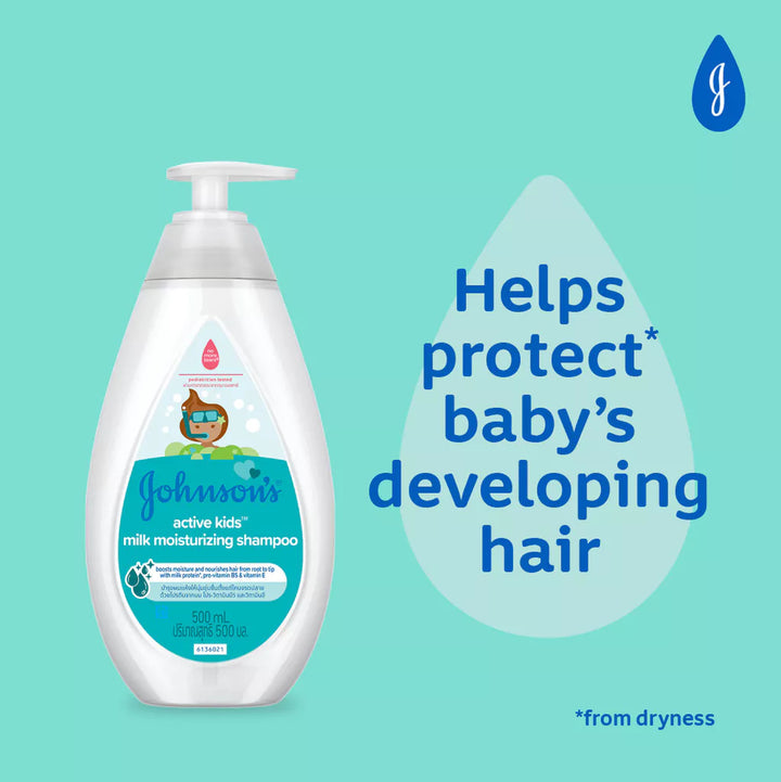 Johnsons Active Kids Milk Moisturizing Shampoo 500ml