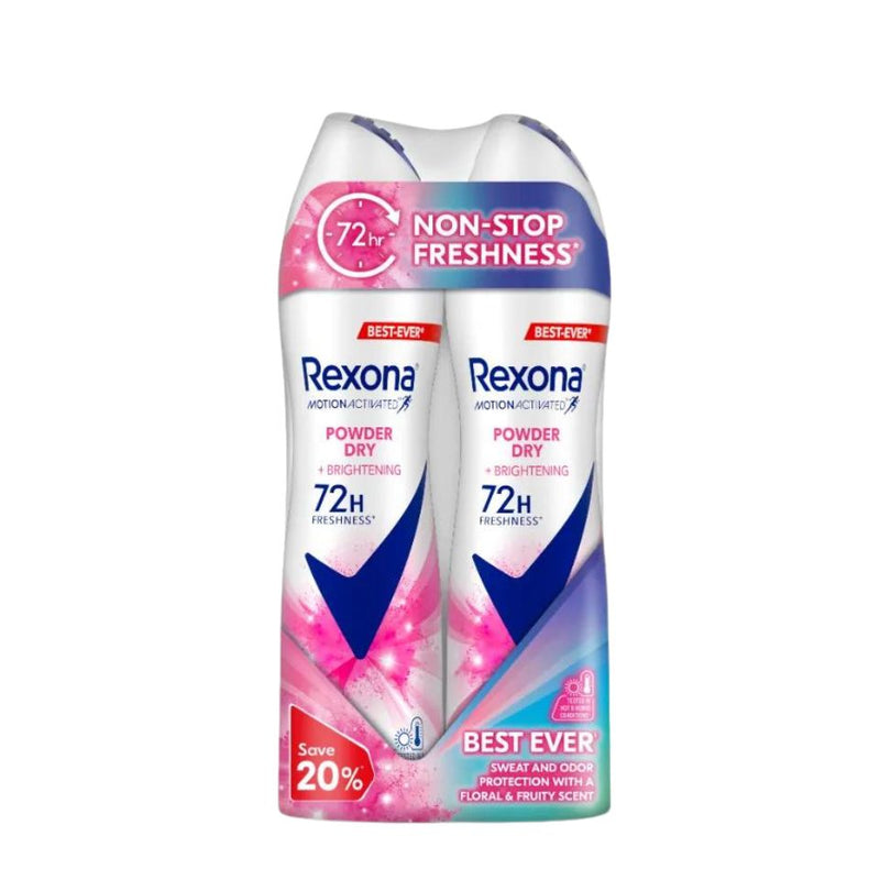 Rexona Spray Women - Powder Dry + Brightening (Twin) 135ml X 2