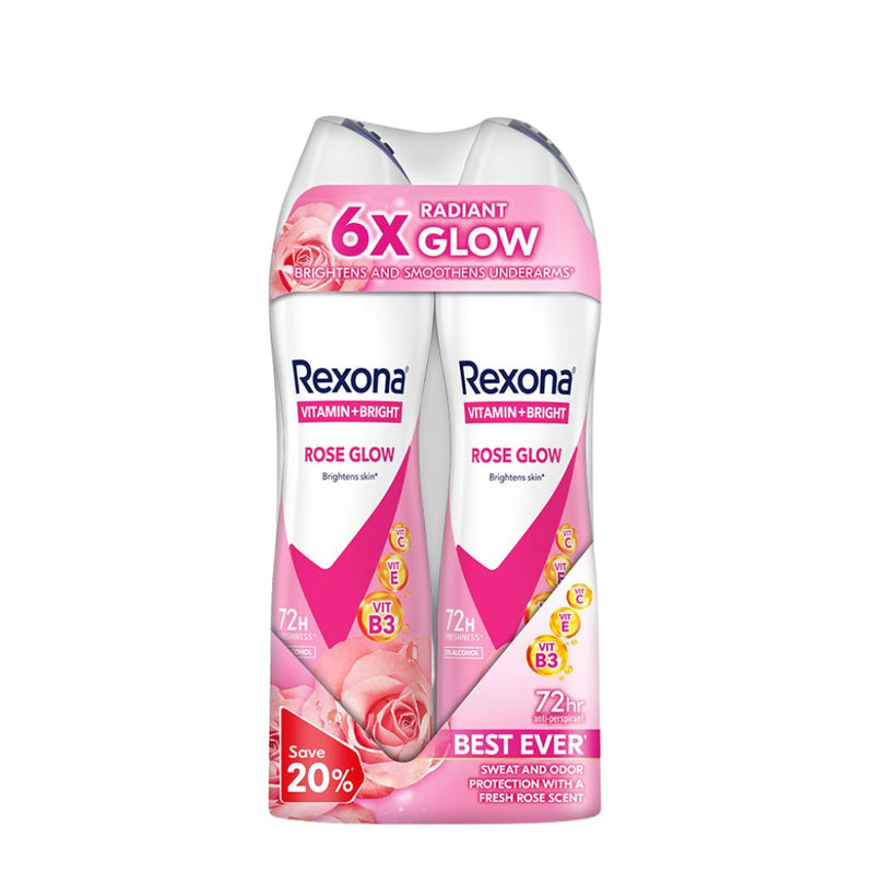 Rexona Deodorant Spray Women Rose Glow (Twin Pack) 135ml x 2