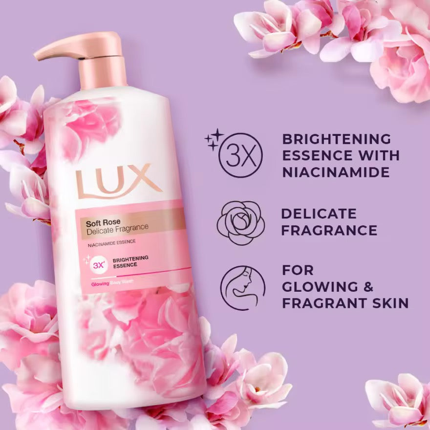 Lux Liquid Body Wash Soft Rose Refill 800ml