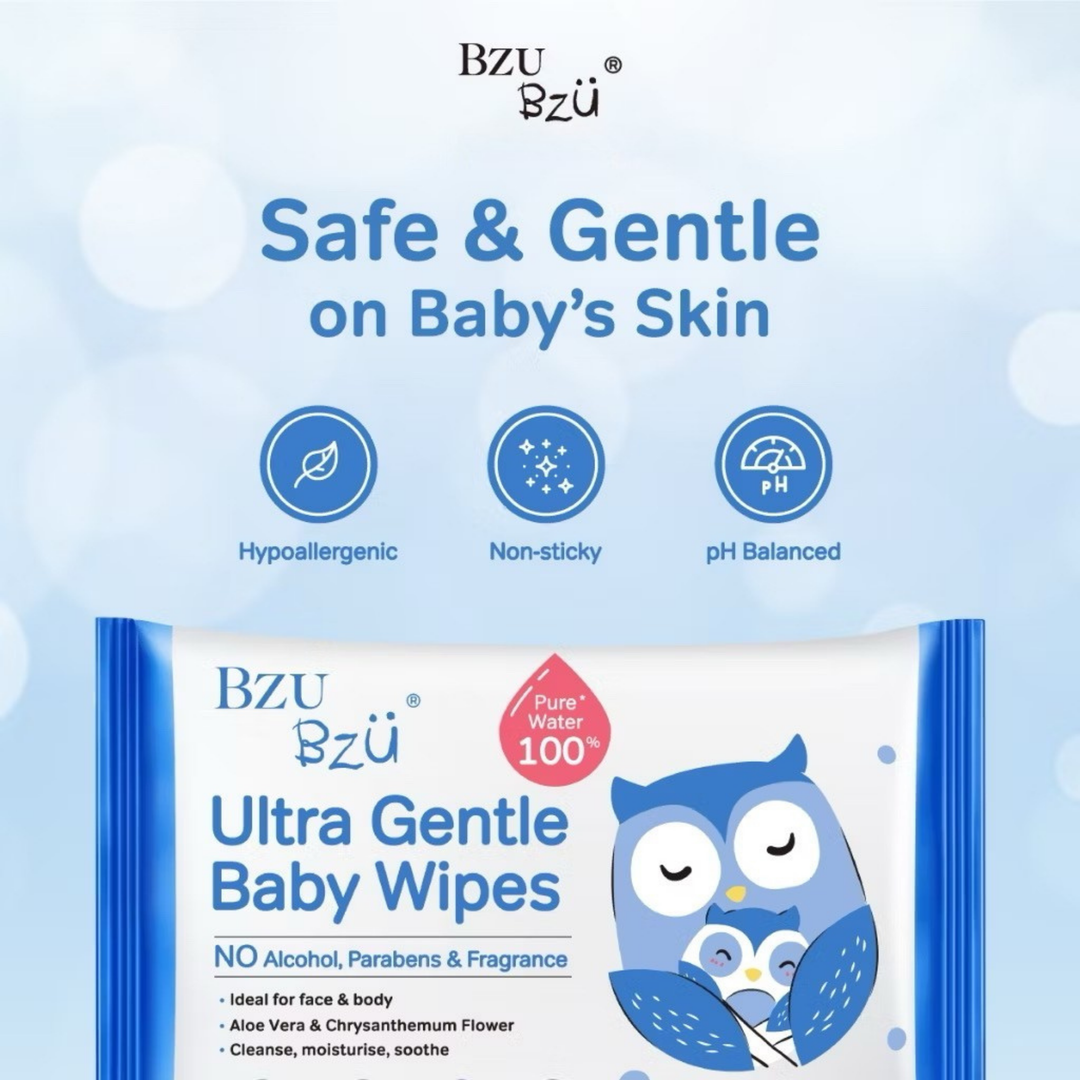BzuBzu Ultra Gentle Baby Wipes 30 Wipes