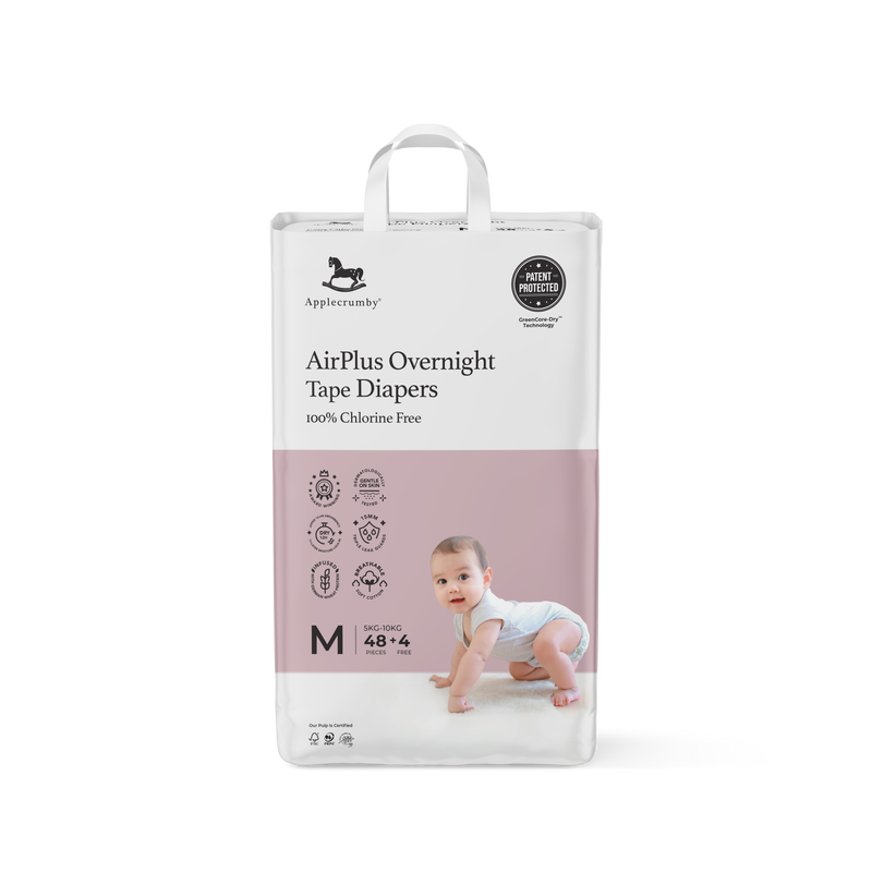 Applecrumby Airplus Overnight Tape Diapers M48+4 Mega