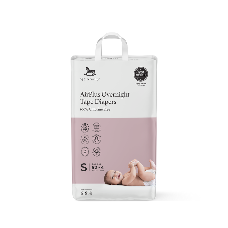 Applecrumby Airplus Overnight Tape Diapers S52+4 Mega