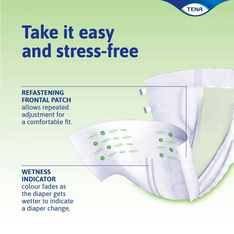 Tena Value Adult Diaper (Tape) - Reliable Incontinence Protection for Everyday Comfort - M10/L8/XL8