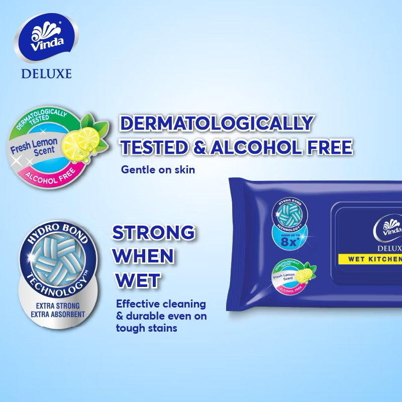 VINDA Deluxe Kitchen Wipes 2x40s