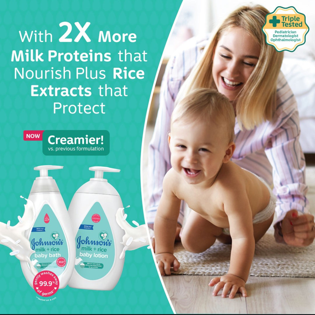 Johnsons Baby Lotion Milk+ Rice 500ml