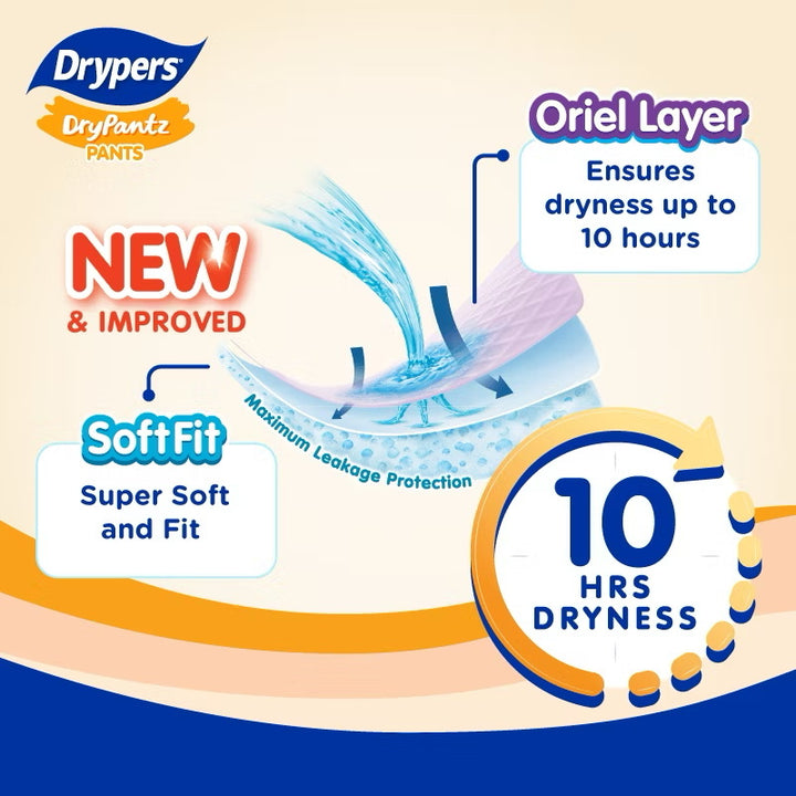 Drypers Drypantz Baby Diapers Mega L  2x 48s Twin Pack Bundle [96 Pieces] (Pants)