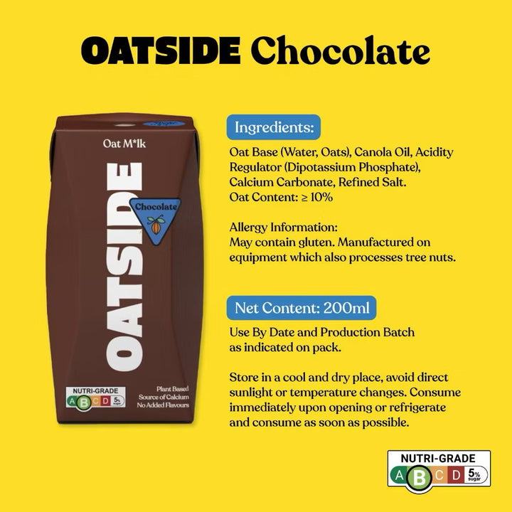 Oatside Chocolate Oat Milk 200ml (Pack of 3)