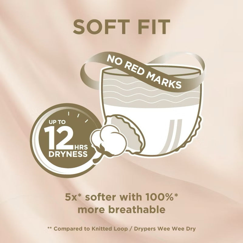 Drypers Touch Baby Diapers (Pants) Mega Pack - Extended Use and Superior Comfort - M44/L38/XL34/XXL30