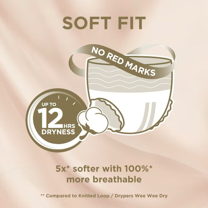 Drypers Touch Baby Diapers (Pants) Mega Pack - Extended Use and Superior Comfort - M44/L38/XL34/XXL30