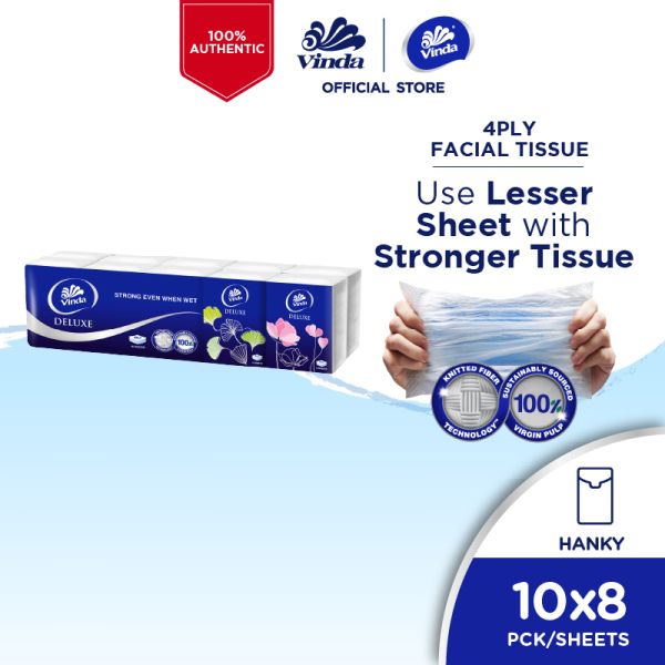 VINDA Deluxe Hanky 4 ply 8S x 10