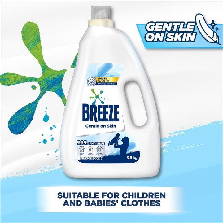Breeze Liquid Laundry Detergent 3.6kg Multi-Effect Care Range for Clothing and Fabric