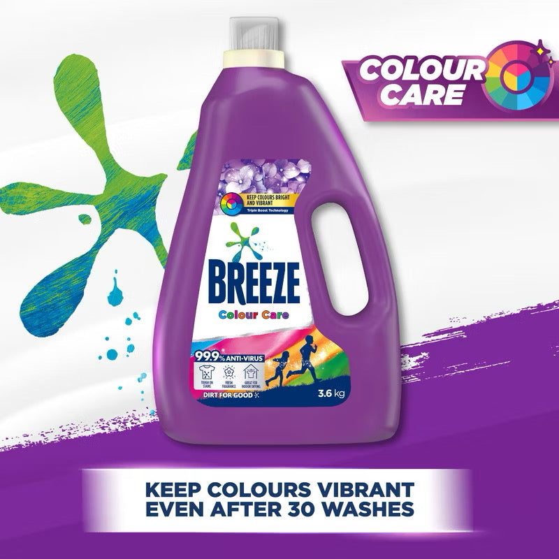 Breeze Liquid Laundry Detergent 3.6kg Multi-Effect Care Range for Clothing and Fabric
