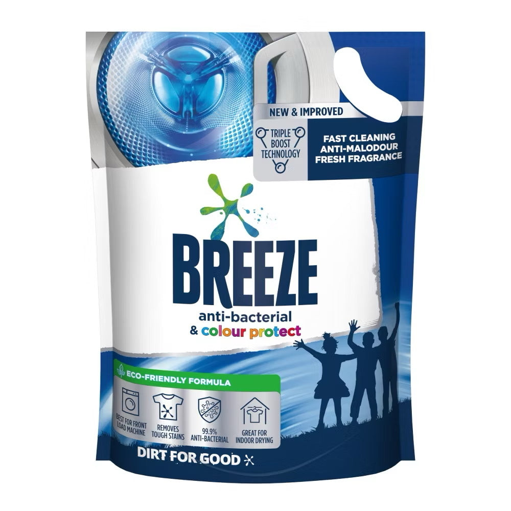 Breeze Liquid Laundry Detergent 1.5kg Refill Pack or Clothes Washing