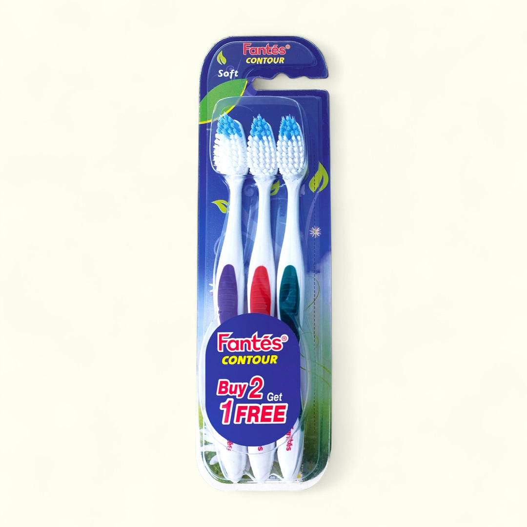 Fantes Toothbrush Contour Value Pack 3 toothbrushes